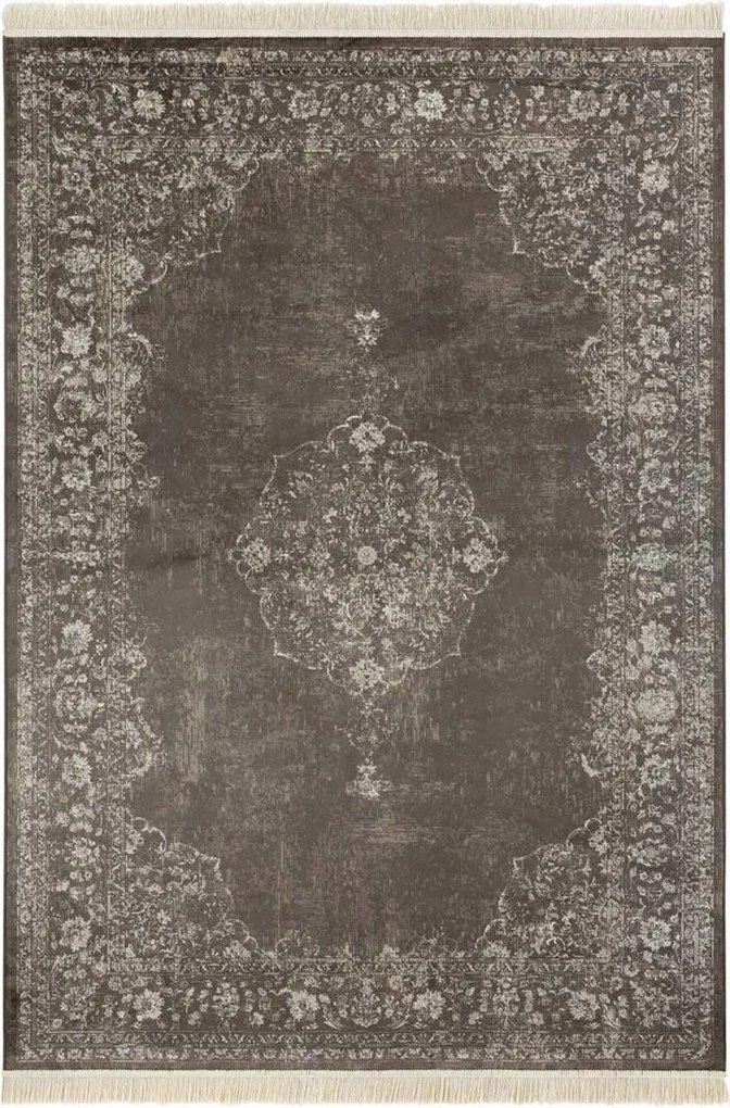 Szőnyeg 195x300cm hagyományos, klasszikus minta a nappaliba, barna-krém