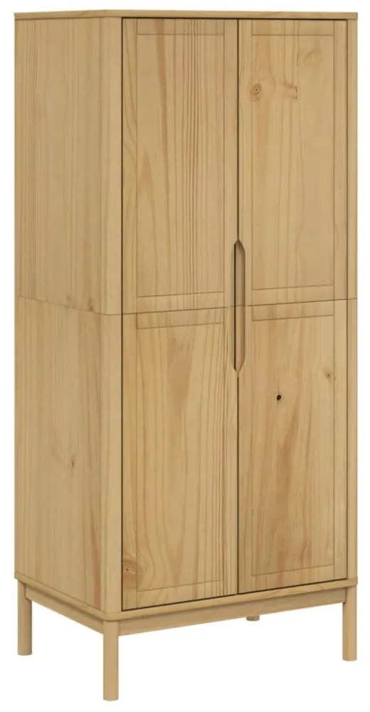 FLORO viaszbarna tömör fenyőfa szekrény 77 x 53 x 171 cm