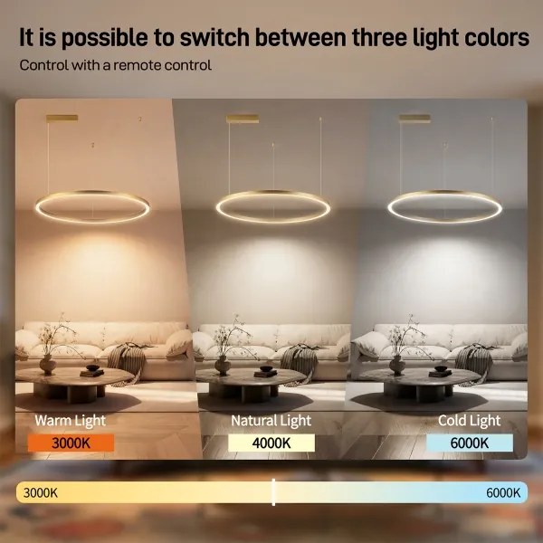 Brilagi - dimmelhető kábeles csillár PORTOFINO LED/60W/230V Ø 80 cm arany + távirányító