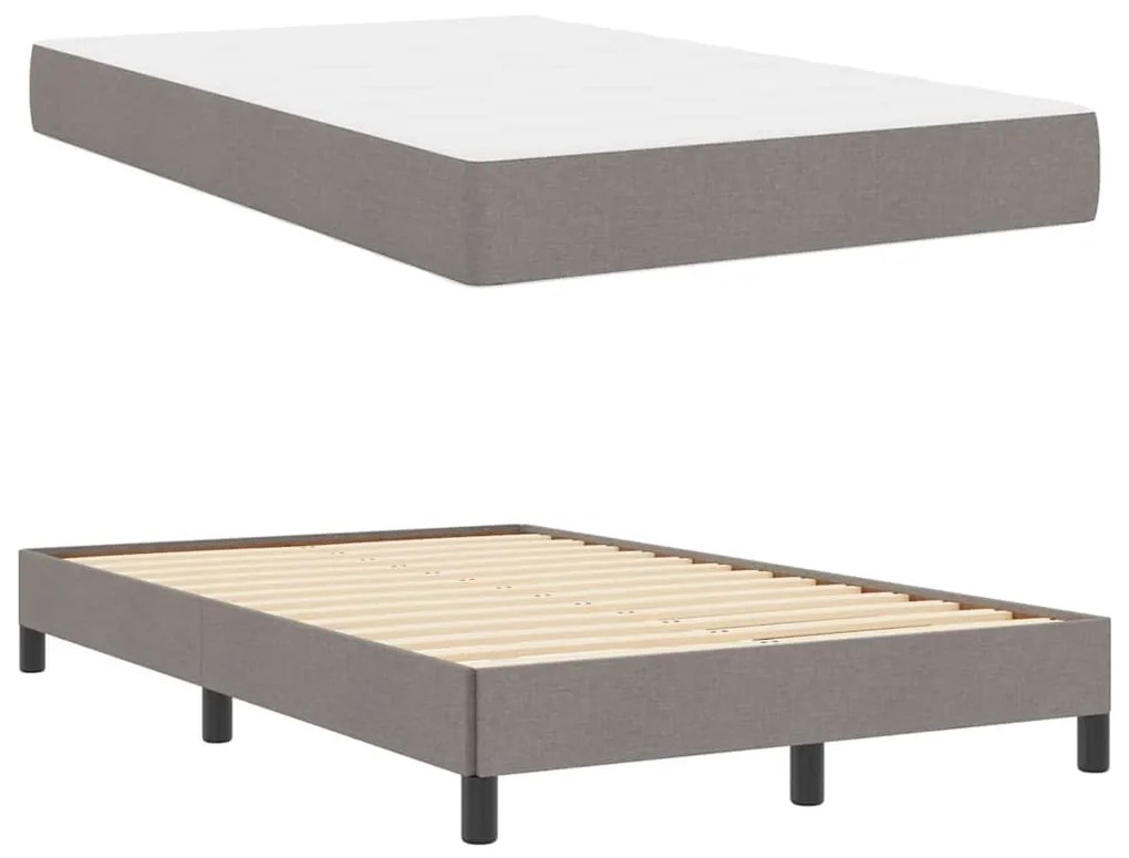 Boxrugós ágy matracmal Tópszínű 120 x 190 cm szövet