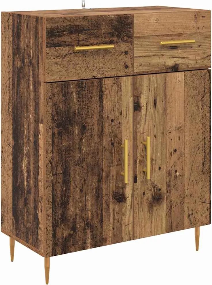 vidaXL Széf fiókkal Öreg fa 69,5 x 34 x 90 cm Faanyag