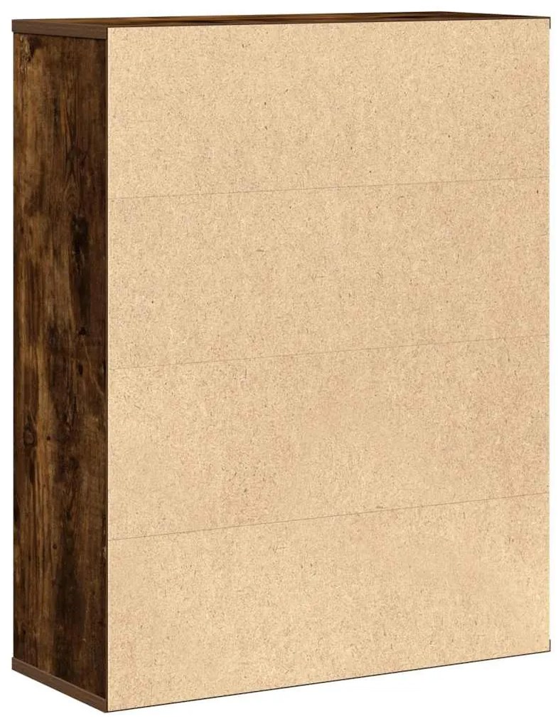 füstös tölgy színű szerelt fa könyvszekrény 60x24x76,5 cm