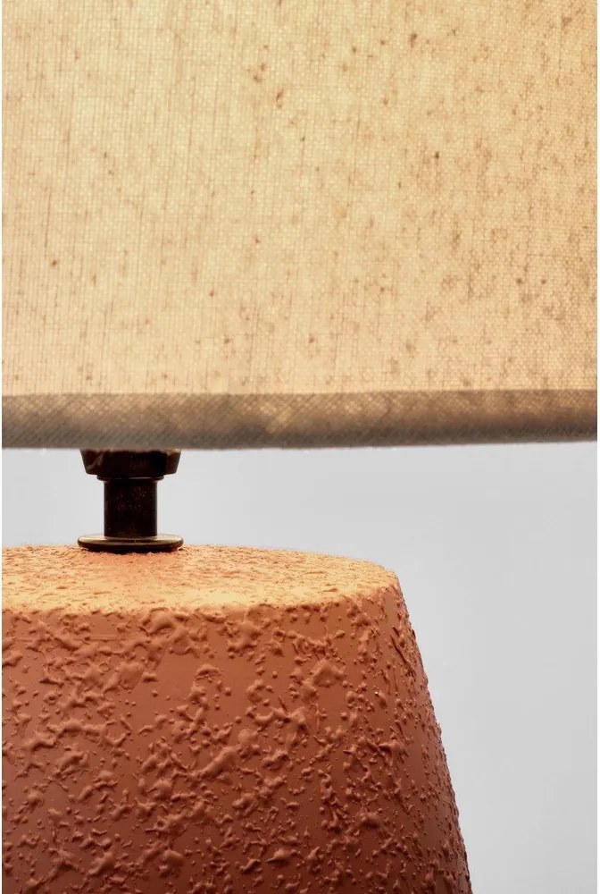 Terrakotta színű kerámia asztali lámpa textil búrával (magasság 41,5 cm) Irvin – Yes Everyday