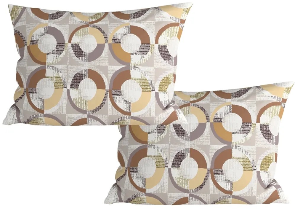 2 db díszpárnahuzat mikroszálas CIRELLO 50x70 cm, barna-szürke