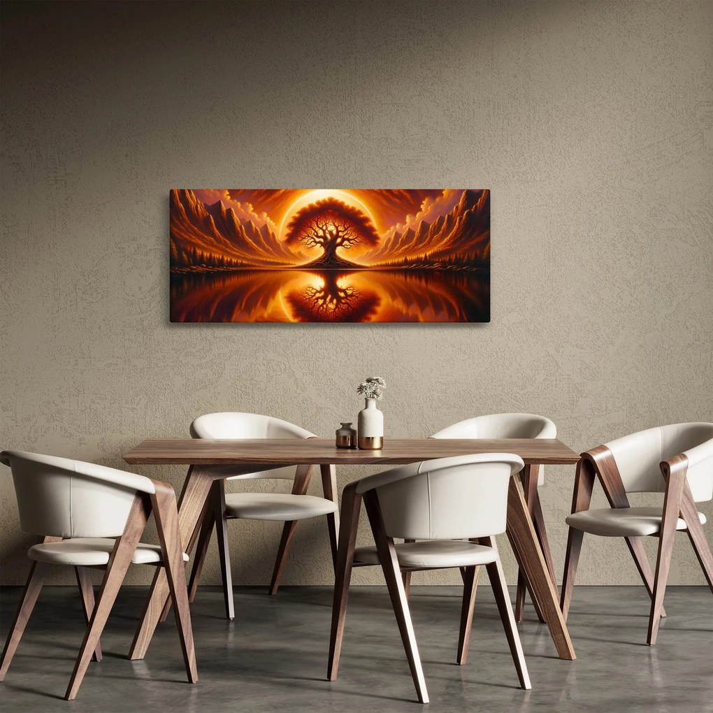 Kép – Fa a véres napban (120x50 cm)