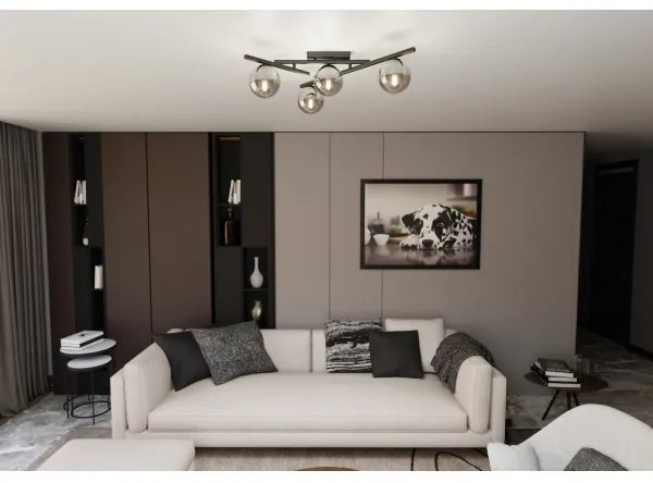 Mennyezeti lámpa SMART 4xE14/10W/230V fekete/szürke