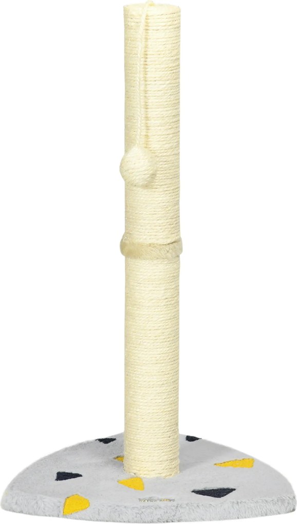 PawHut Macska Kaparó, 62cm Kaparóoszlop Macskáknak, Kis Macska Fa Játék Golyyóval, Juta Kaparóoszlop, Macska Bútor, Beltéri, Világosszürke+Beige | Aos