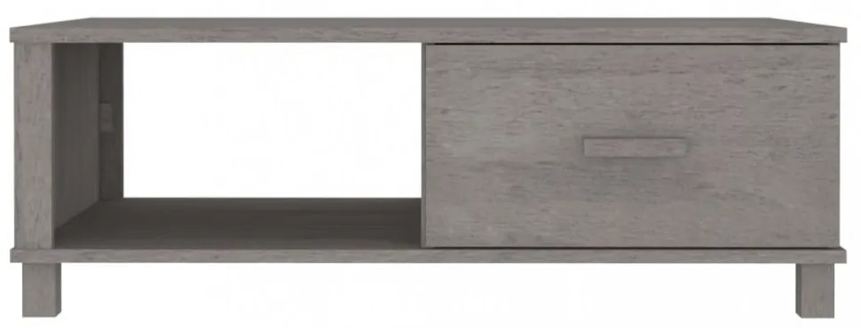 HAMAR világosszürke tömör fenyőfa dohányzóasztal 100x55x35 cm