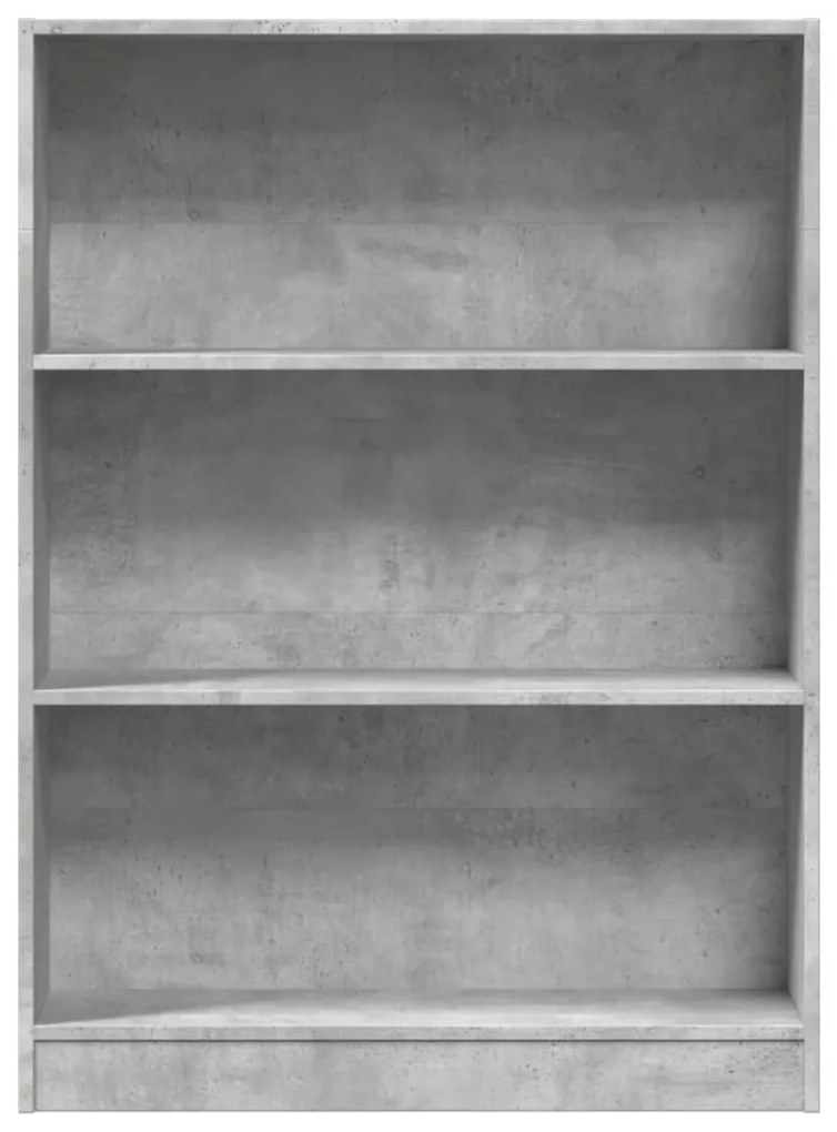 betonszürke szerelt fa könyvespolc 80 x 24 x 109 cm
