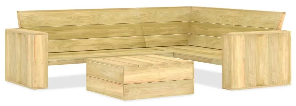 vidaXL 2 részes impregnált fenyőfa kerti társalgószett