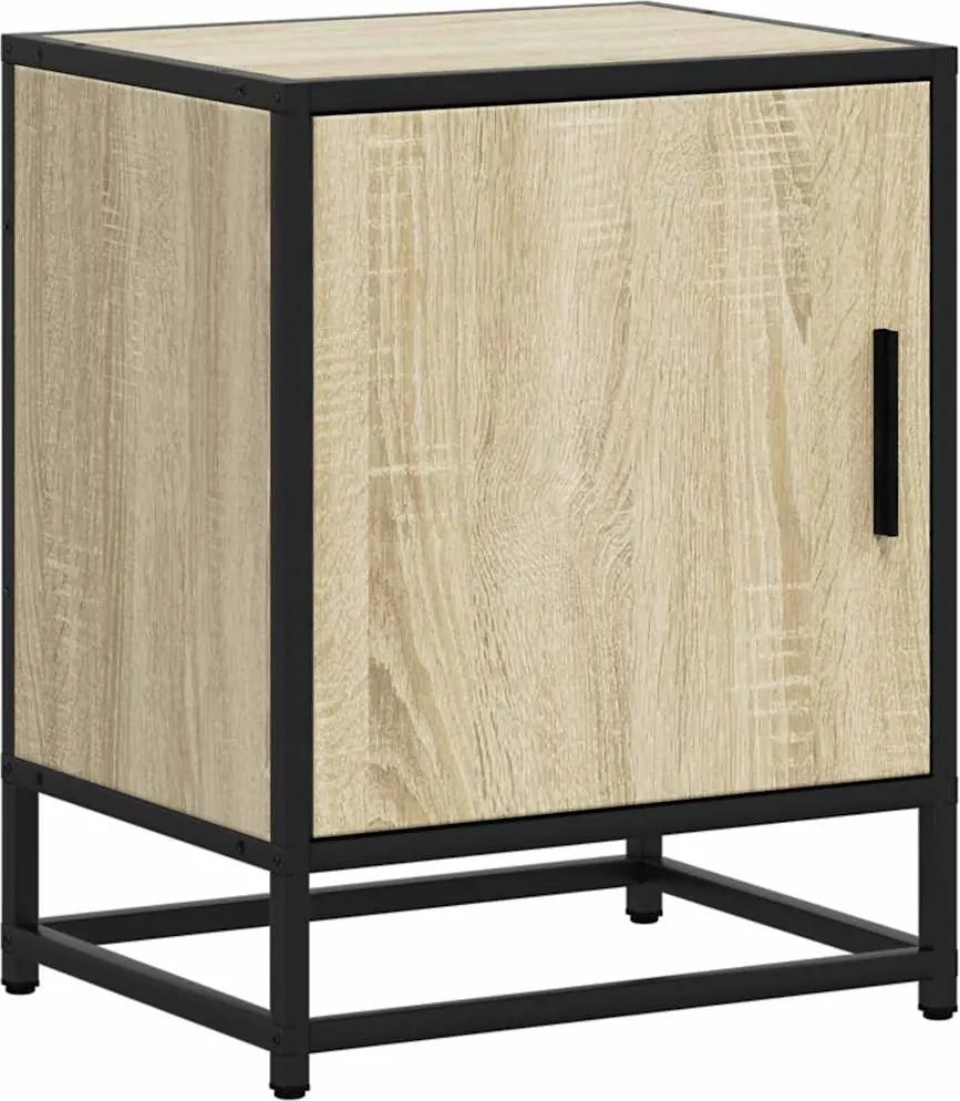 vidaXL éjjeliszekrény Sonoma tölgy 40x31x50 cm Gépi fa és fém