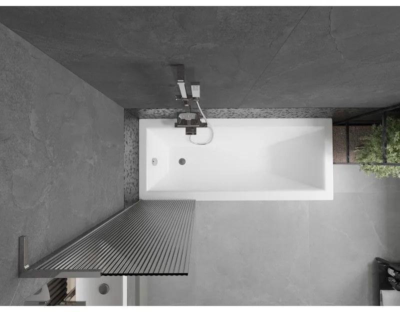 Mexen Next L, 1 szárnyú kádparaván 50 x 150 cm, 6 mm-es üveg bordás mintával, króm profil, 895-050-000-03-09-01