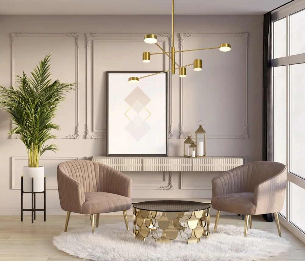 ITALUX PND-16374-6-COP-GD-4K REMDAL Modern Led Függesztett Lámpa IP20
