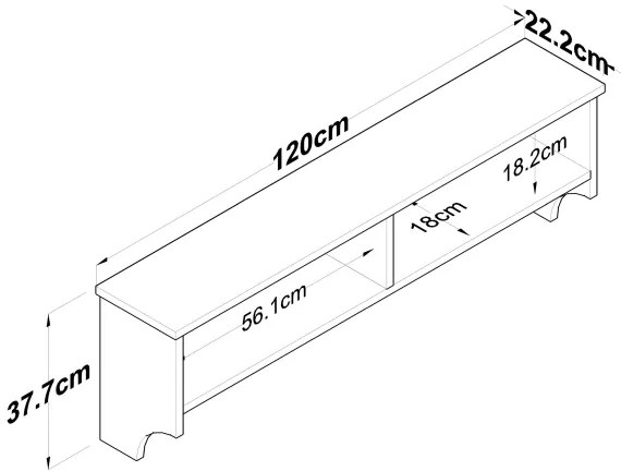 Fali fogas RANI 120x37,2 cm fehér/beige
