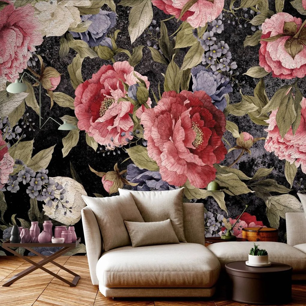 Fotótapéta - Bazsarózsa virágok (152,5x104 cm)