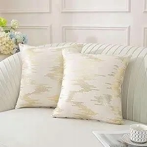 Dekoratív párnahuzat 45x45cm Fehér szín arany mintával 2 db