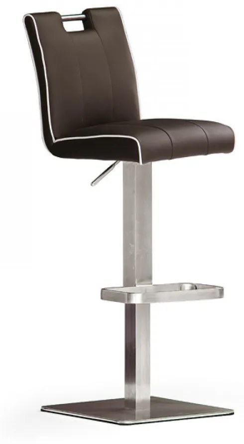 CASTA 2 INOX BőR Barna Bárszék