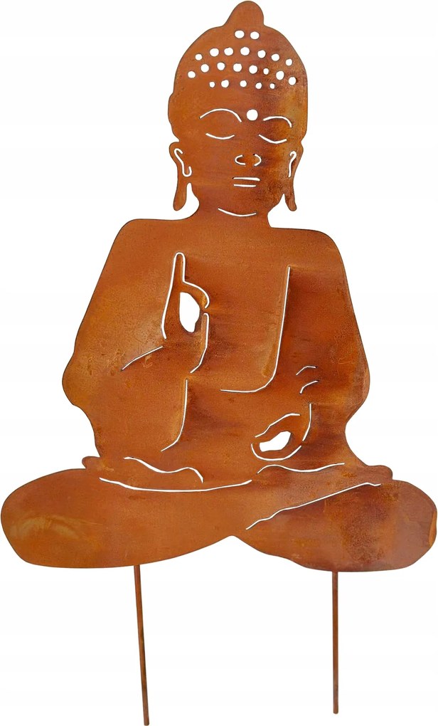 Kerti Dekoráció Kerti Figura Fém Erős Rozsda Beszúrható Buddha 65cm