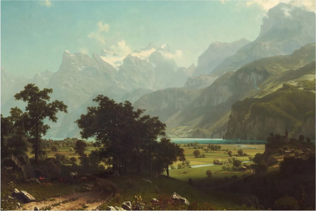 Kép - Albert Bierstadt, Lake Lucerne, reprodukciók (90x60 cm)