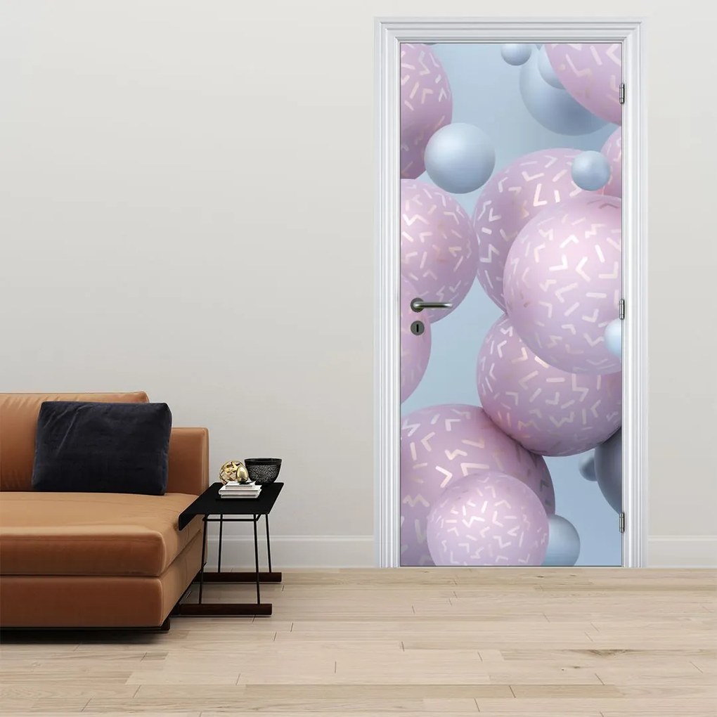 Fotótapéta ajtóra - Pasztell golyók (95x205cm)