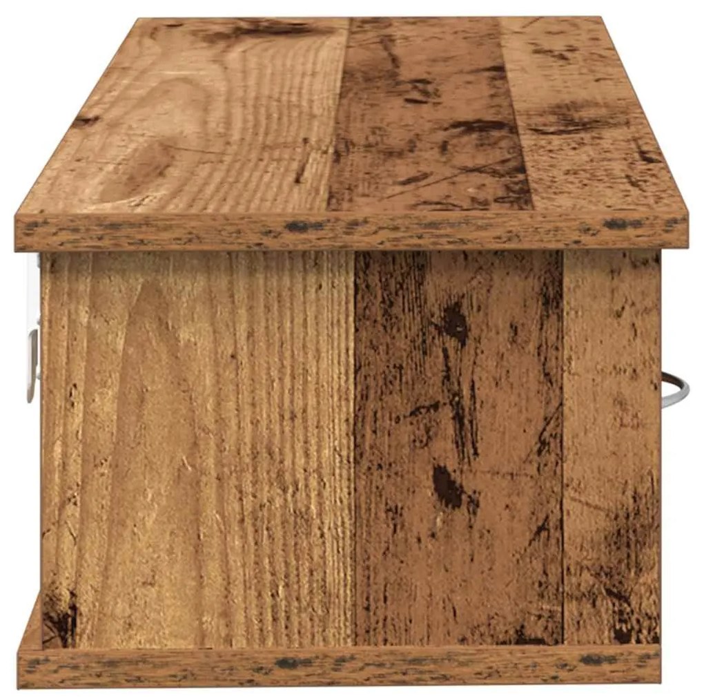 antik fa színű szerelt fa faliszekrény 88x26x18,5 cm