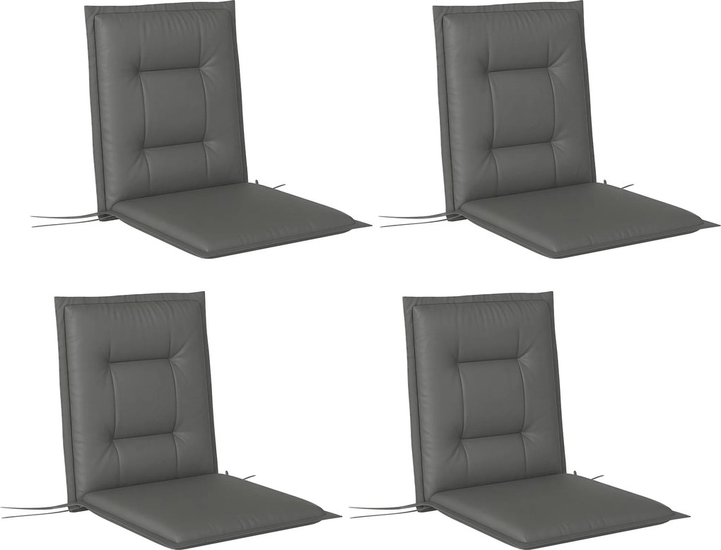 Outsunny 4 darabos Üléspárna szett 108 x 50 x 5 cm, Székpárnák Pántokkal, Kültéri és Beltéri Üléspárna, Padpárna Kerti Bútorhoz, Étkezőszékhez, Világo