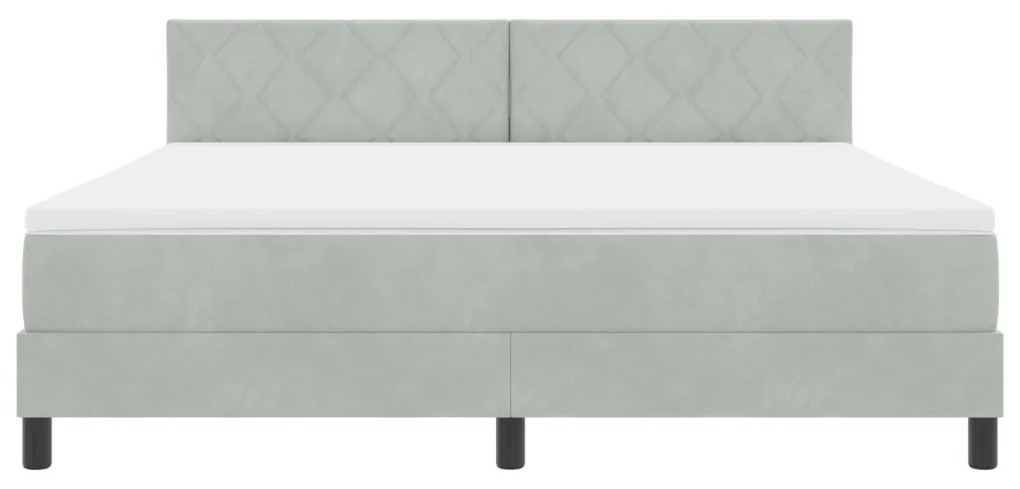 Boxspring Ágy Mattal és LED Fénnyel Szürke 180x200 cm Bársonyos
