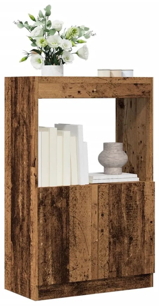 antik fa színű szerelt fa magasszekrény 63 x 33 x 100 cm
