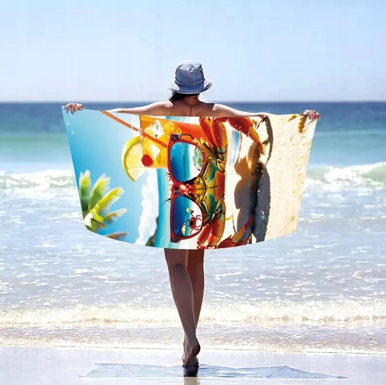 Strandtörölköző JUST CHILL 100x180 cm színes, 100% mikroszálas