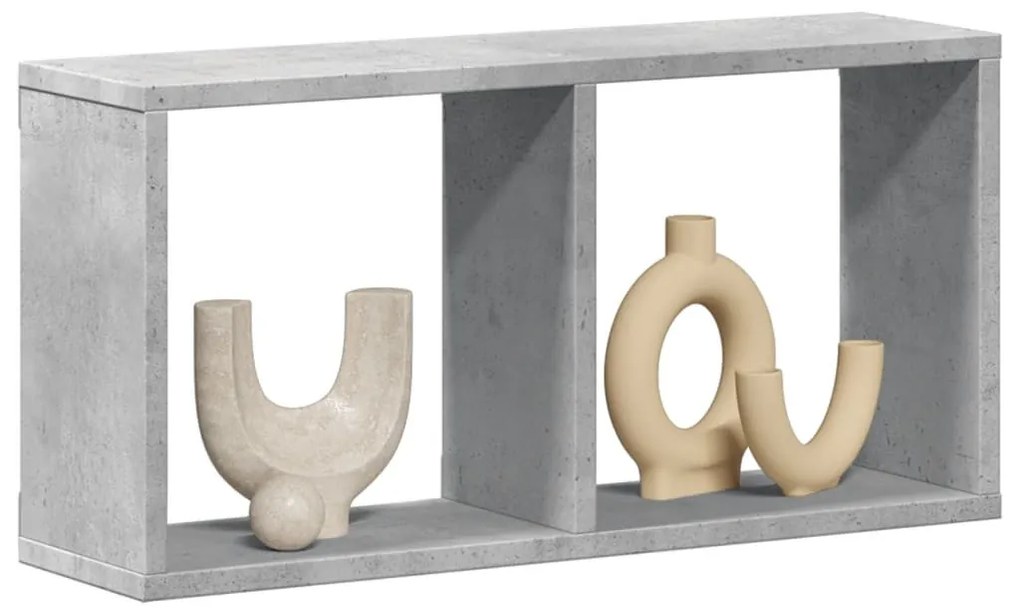 betonszürke szerelt fa faliszekrény 60 x 16 x 30 cm