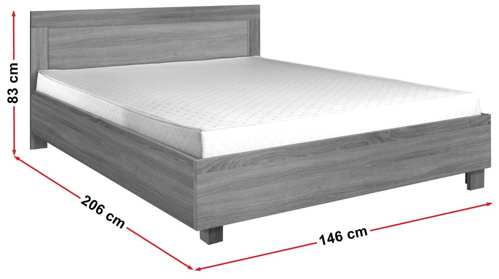 Franciaágy 140 cm Camber C23 (fehér) (ágyráccsal). 1043048