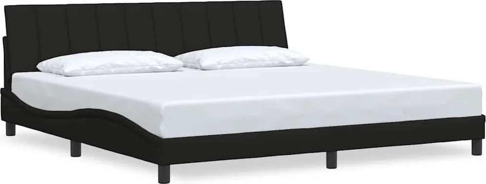 vidaXL fekete szövet ágykeret matrac nélkül Hanko 200 x 200 cm