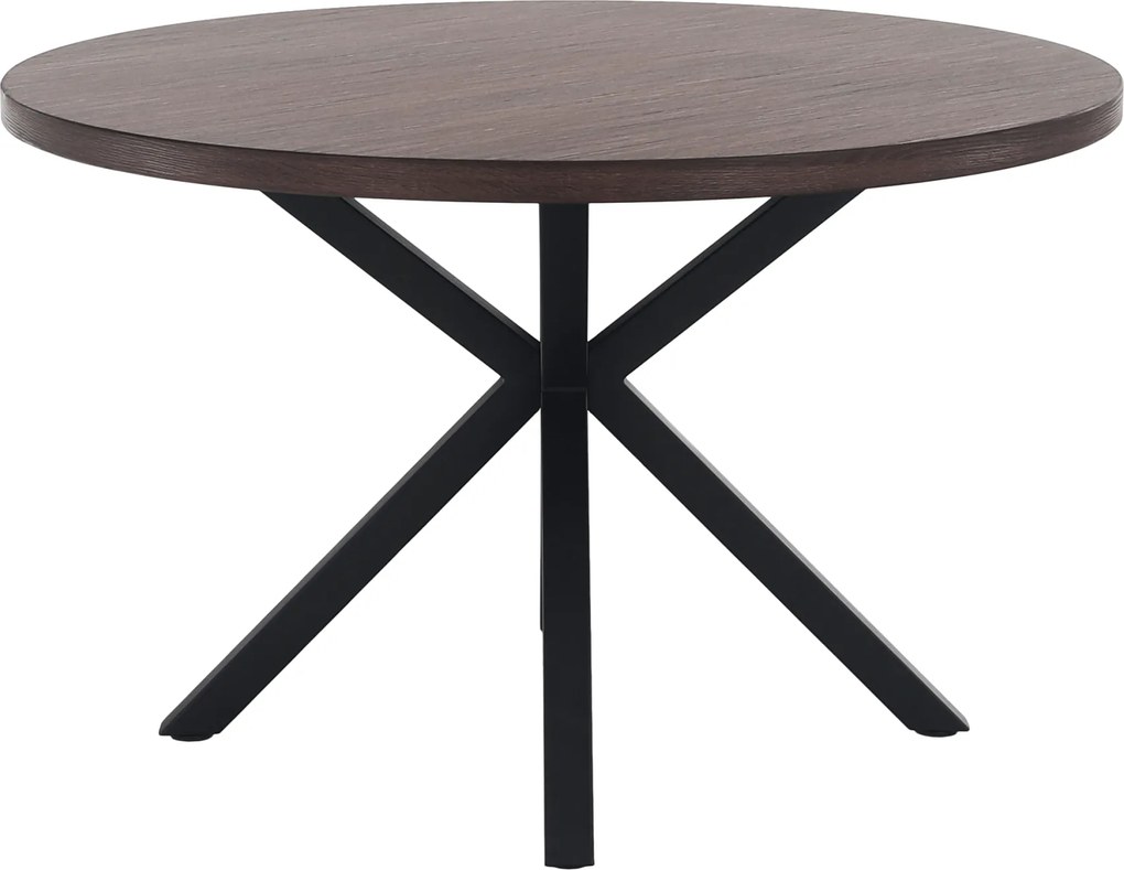 Étkezőasztal, sötét tölgy/fekete, átmérő 120 cm, MEDOR