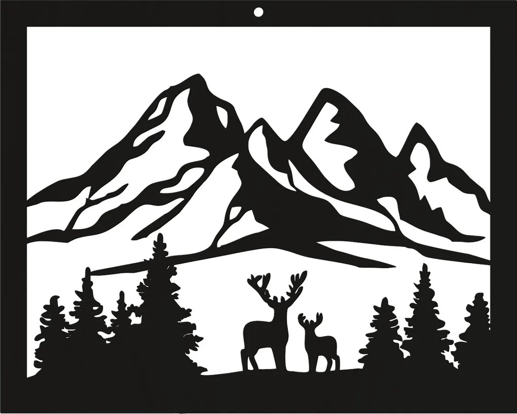 Fali Dekoráció Áttetsző 3D Kép otthonra 50 CM Díszpanel Hegyek