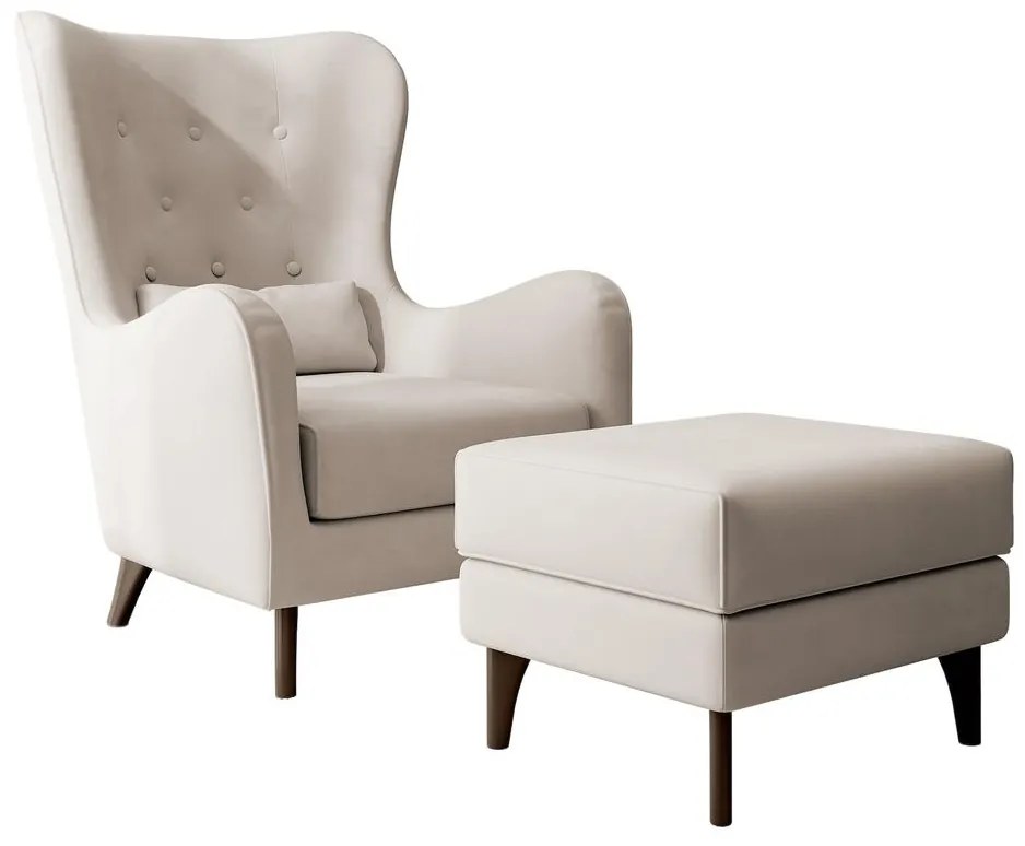 Fotel lábtartóval Calimero II (krém + wenge). 1099332