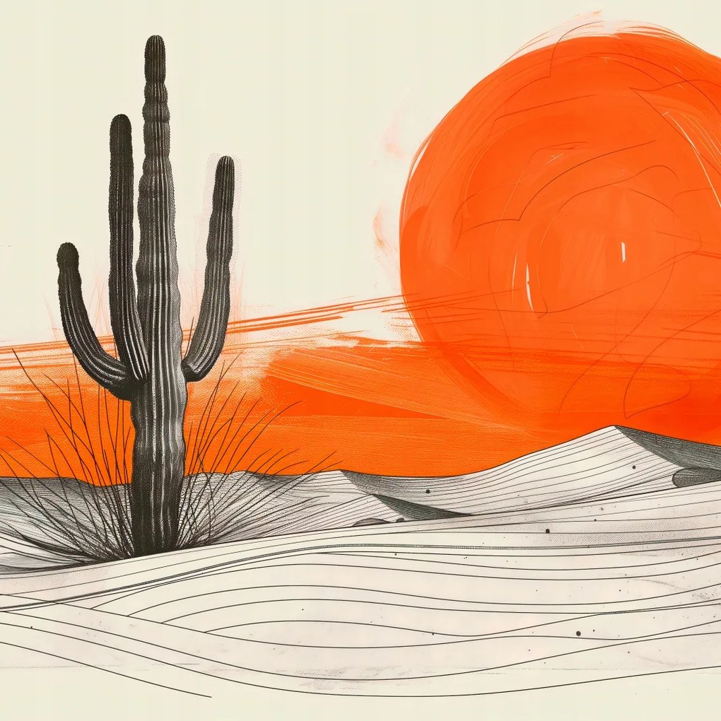 Poszter 40x40cm Saguaro kaktusz