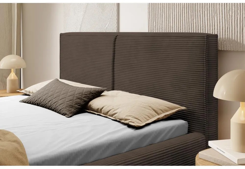 Franciaágy 180 cm Fatime (ágyráccsal) (tárolóhellyel) (sötétbarna + fekete). Akció -15%. 1099165