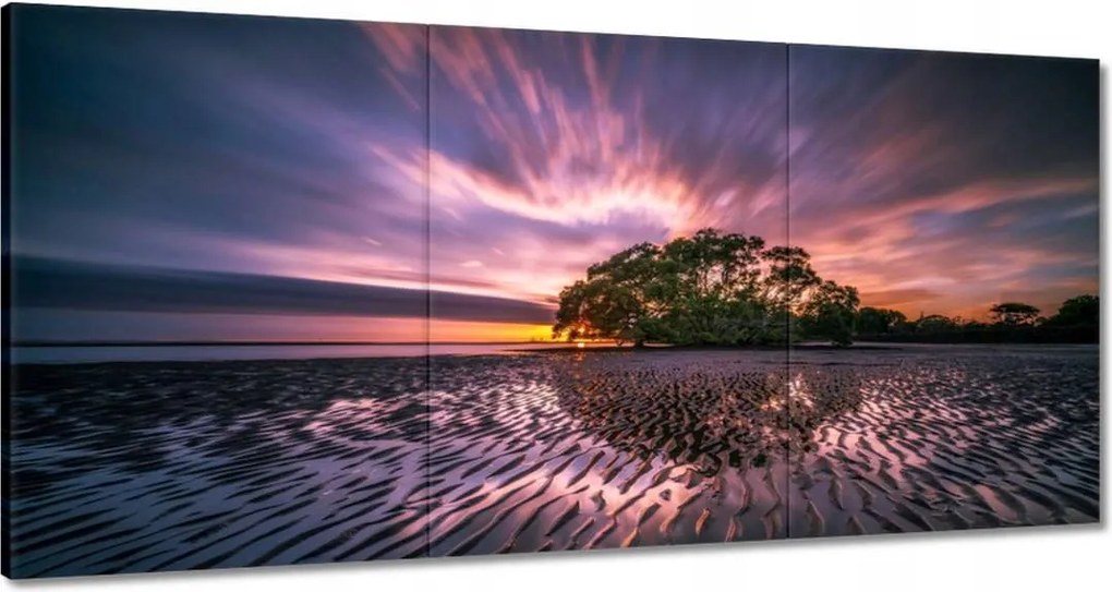 Vászonkép 60x30 Gyönyörű lila tájkép