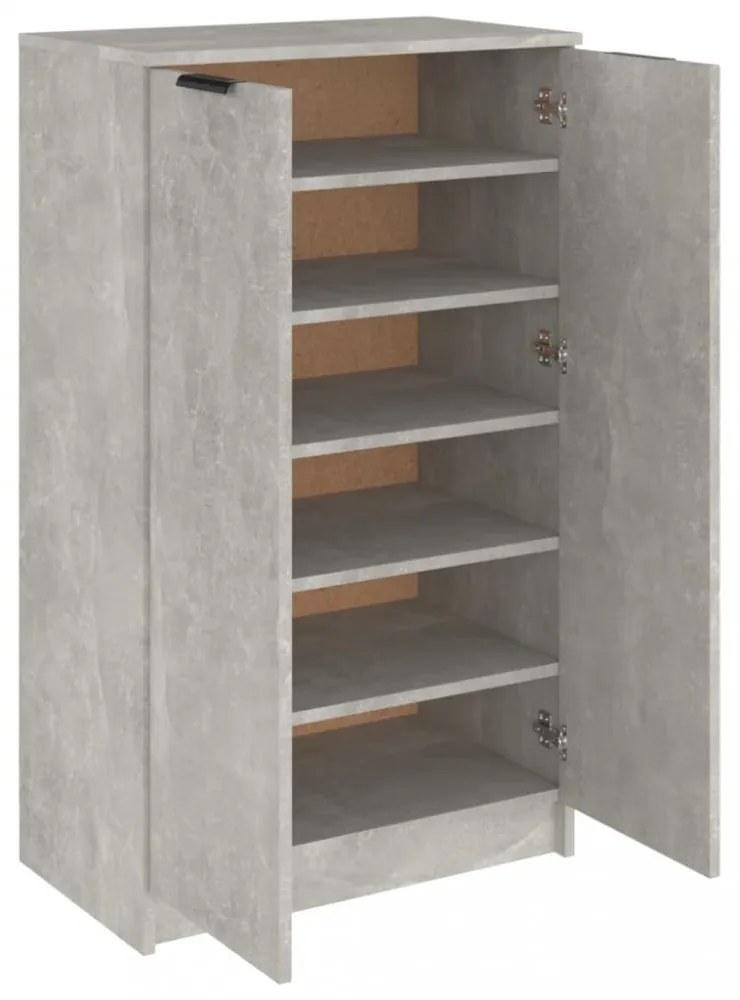 betonszürke szerelt fa cipősszekrény 59 x 35 x 100,5 cm