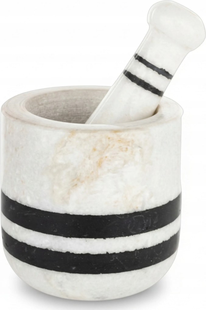 Márvány mozsár fehér fekete design prémium természetes kő