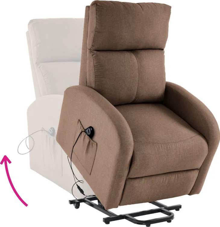 Állítható relaxációs fotel, világosbarna, NERIS