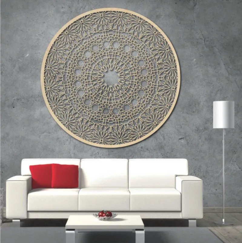 Fából készült mandala a falon | POIET