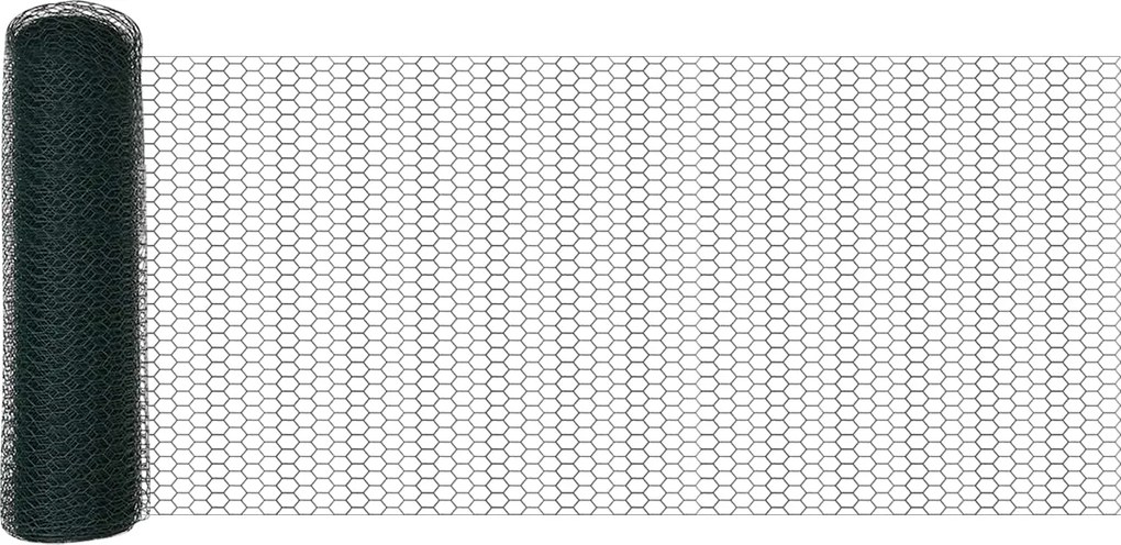 vidaXL Hexagon kerítés Zöld 0,4 x 10 m PVC