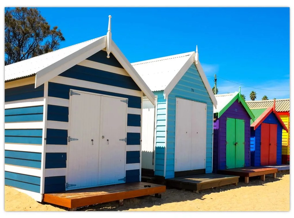 Kép - Brighton Beach, Melbourne, Ausztrália (70x50 cm)