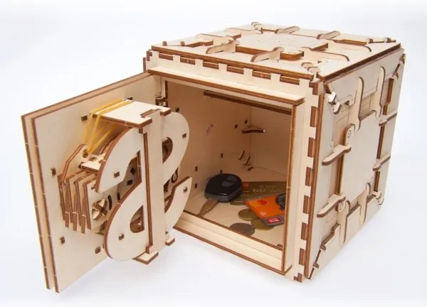 Ugears - 3D fa mechanikus puzzle Széf