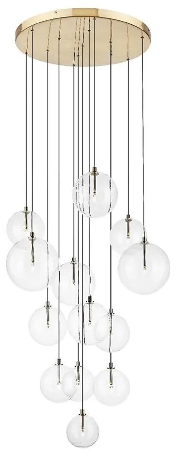 Zuma Line P0606-13B-2GAC - MILAN kábeles csillár 13xG9/2W/230V arany