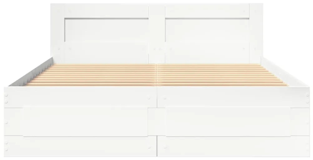fehér ágykeret fejtámlával matrac nélkül 120x200 cm