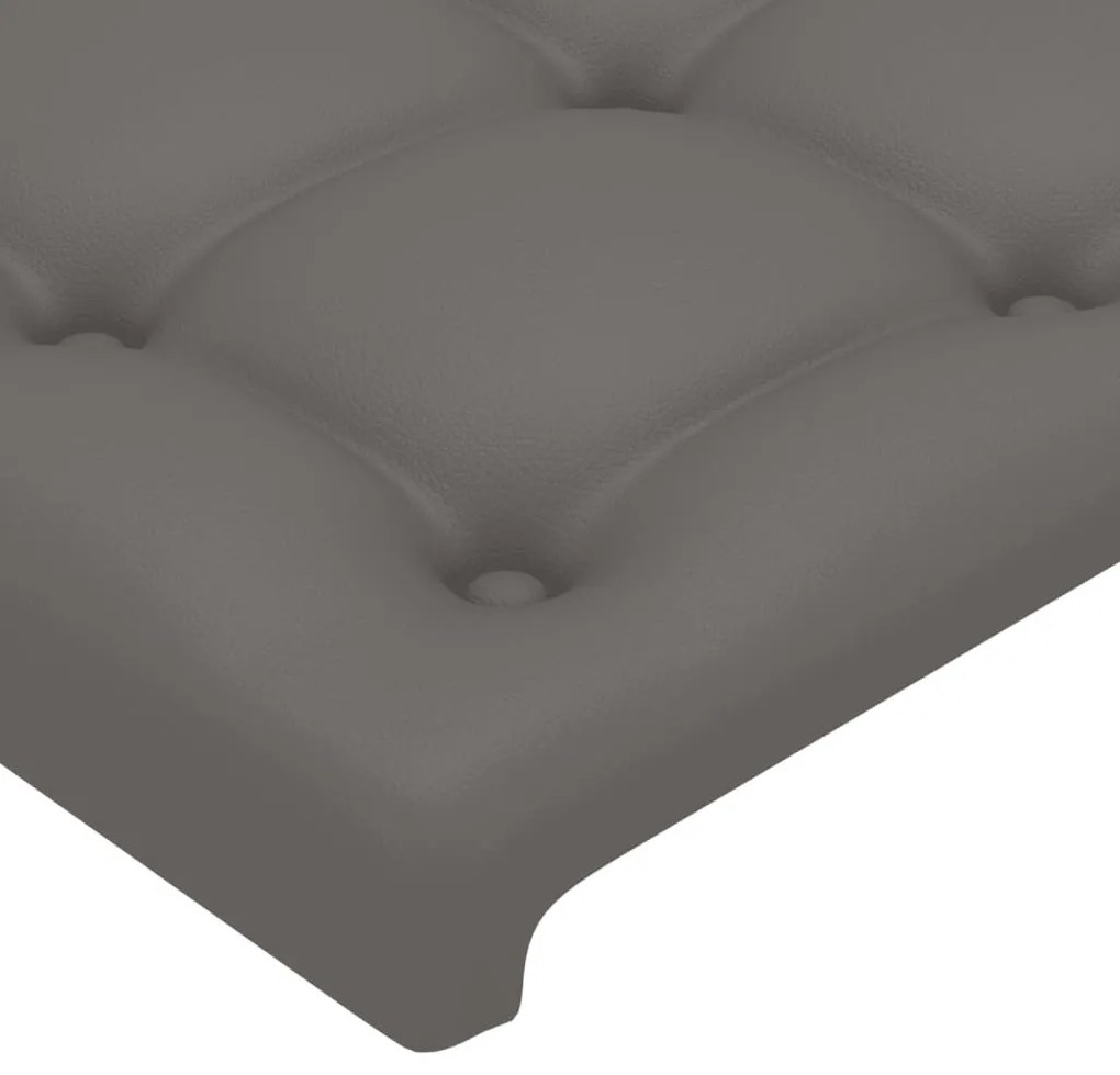 szürke műbőr LED-es fejtámla 147x16x118/128 cm