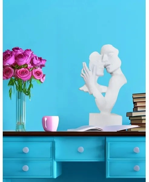 Asztali dísz 29x9x17 cm gyanta/fehér