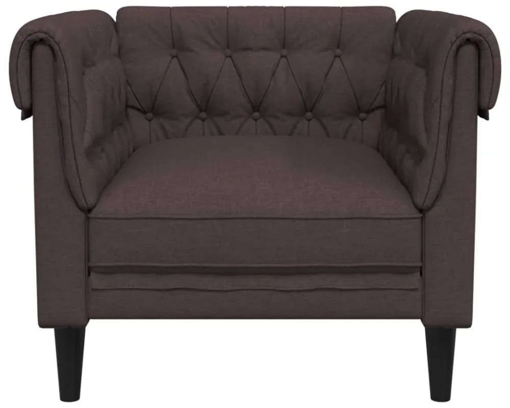 sötétbarna szövet Chesterfield kanapé